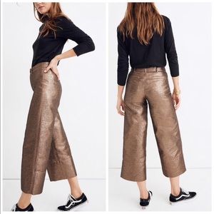 Madewell langford wide-leg crop metallic pants size 27
